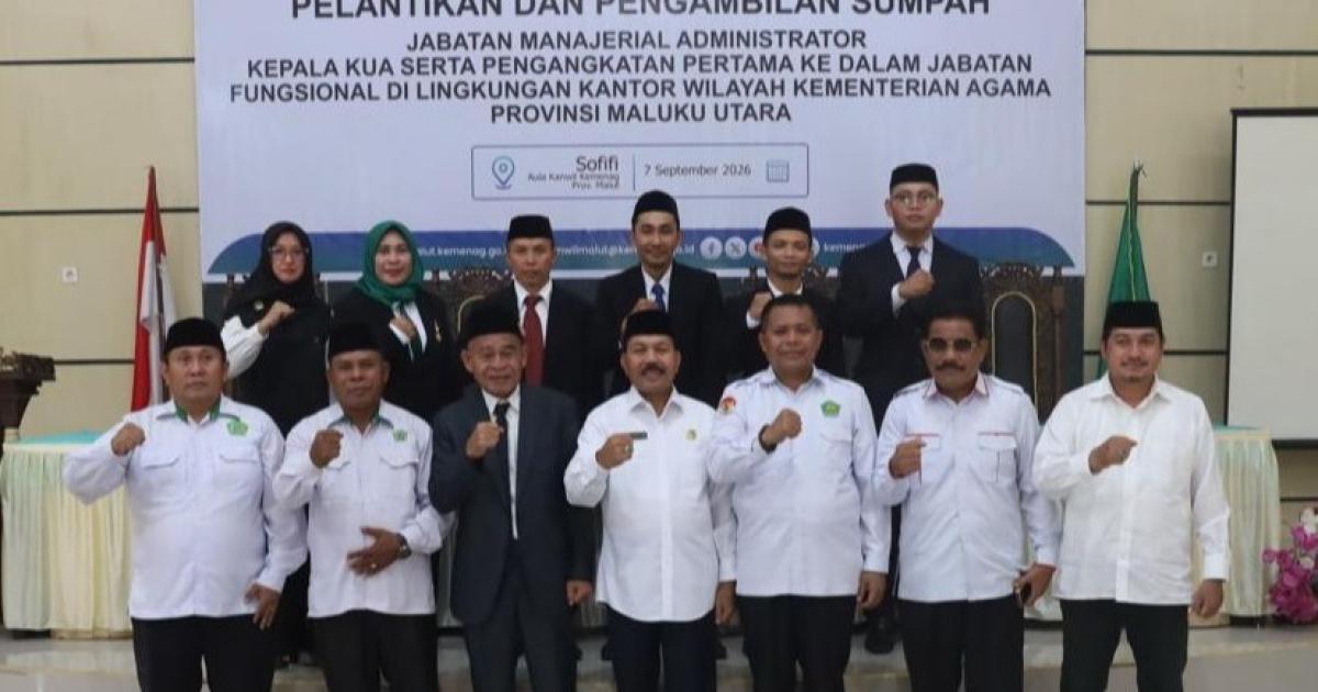 Amran Nani Resmi Pimpin KUA Morotai Jaya, Kakankemenag Morotai Dorong Penguatan Layanan Keagamaan